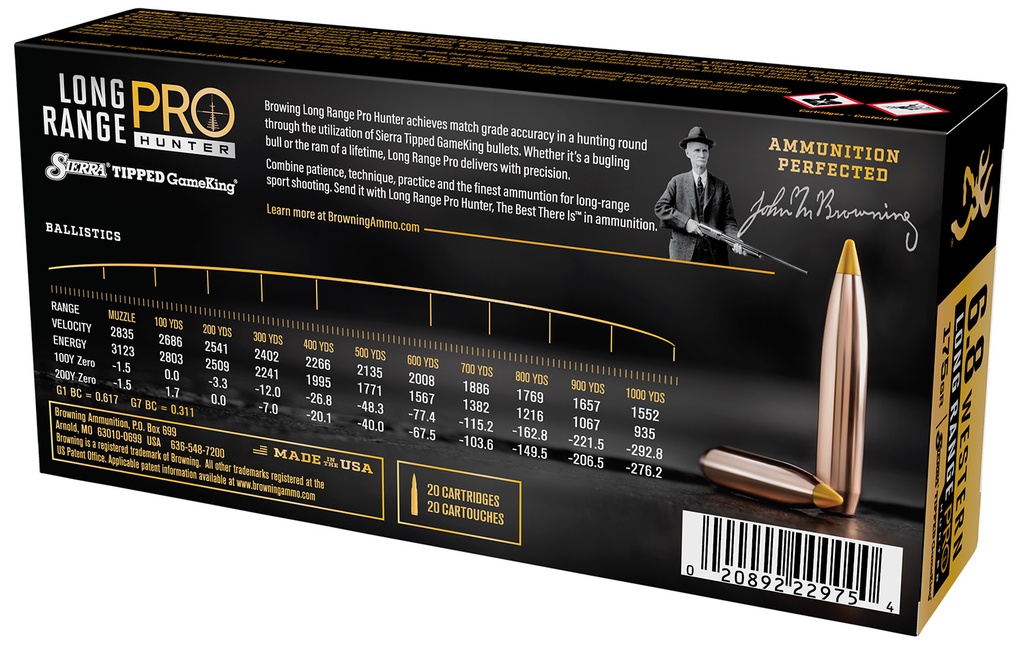 Browning Ammo B192500682 Long Range Pro Hunter 6.8Western 175gr Sierra Tipped GameKing 20 Per Box/10 Case 2