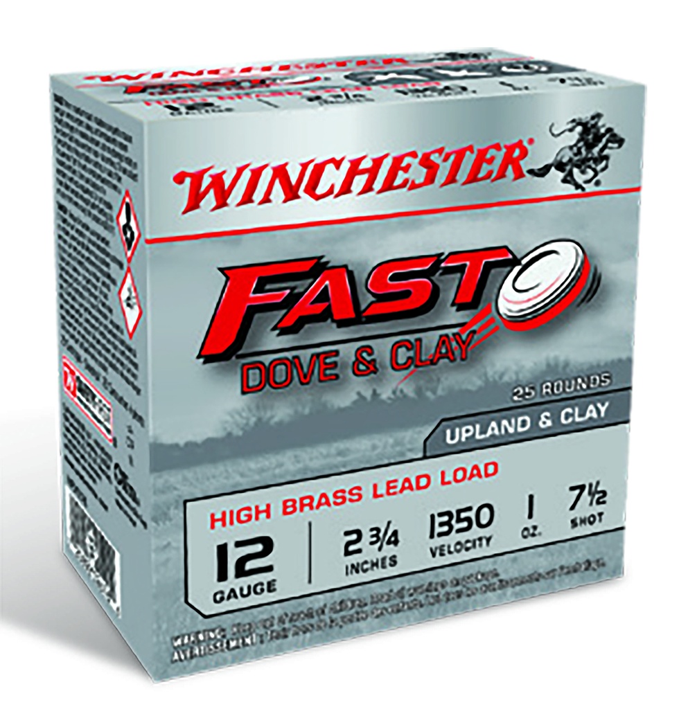 Winchester Ammo WFD127B Fast Dove & Clay High Brass 12Gauge 2.75" 1oz 7.5Shot 25 Per Box/10 Case 1
