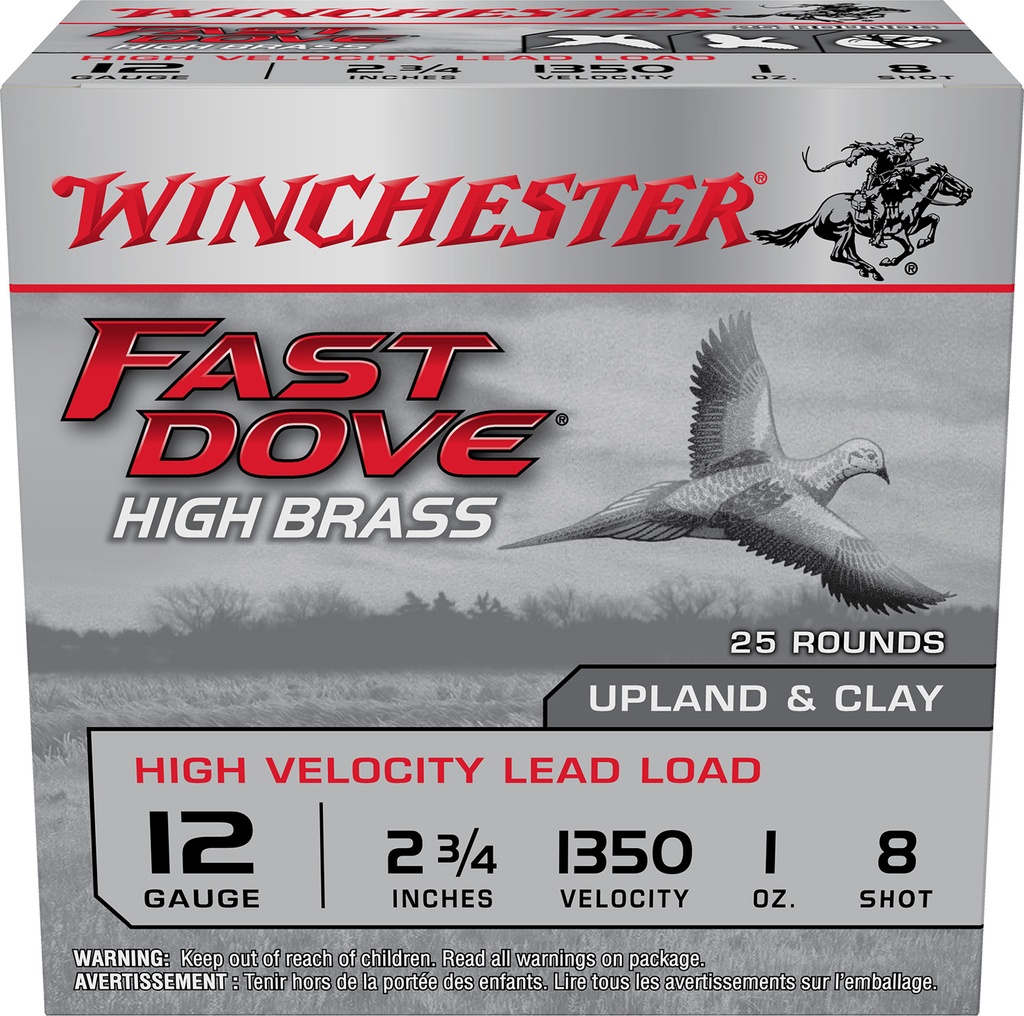 Winchester Ammo WFD128B Fast Dove & Clay High Brass 12Gauge 2.75" 1oz 8Shot 25 Per Box/10 Case 3