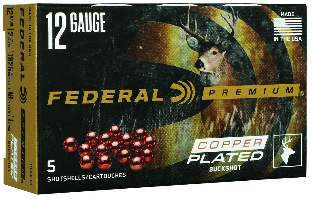 Federal P1541B Premium Max Buck 12Gauge 2.75" 1BuckShot 16Pellets 5 Per Box/50 Case 1