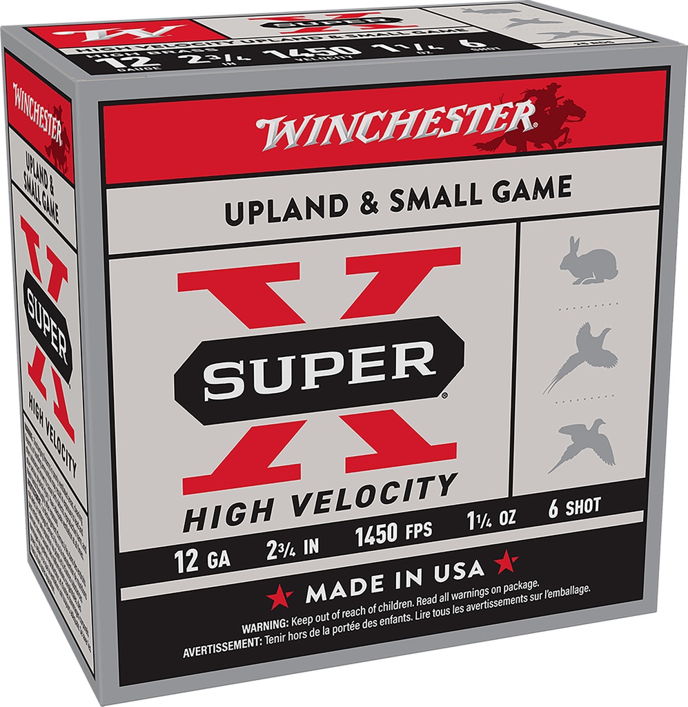 Winchester Ammo X12HV6 Super X High Velocity 12Gauge 2.75" 1 1/4oz 6Shot 25 Per Box/10 Case 1
