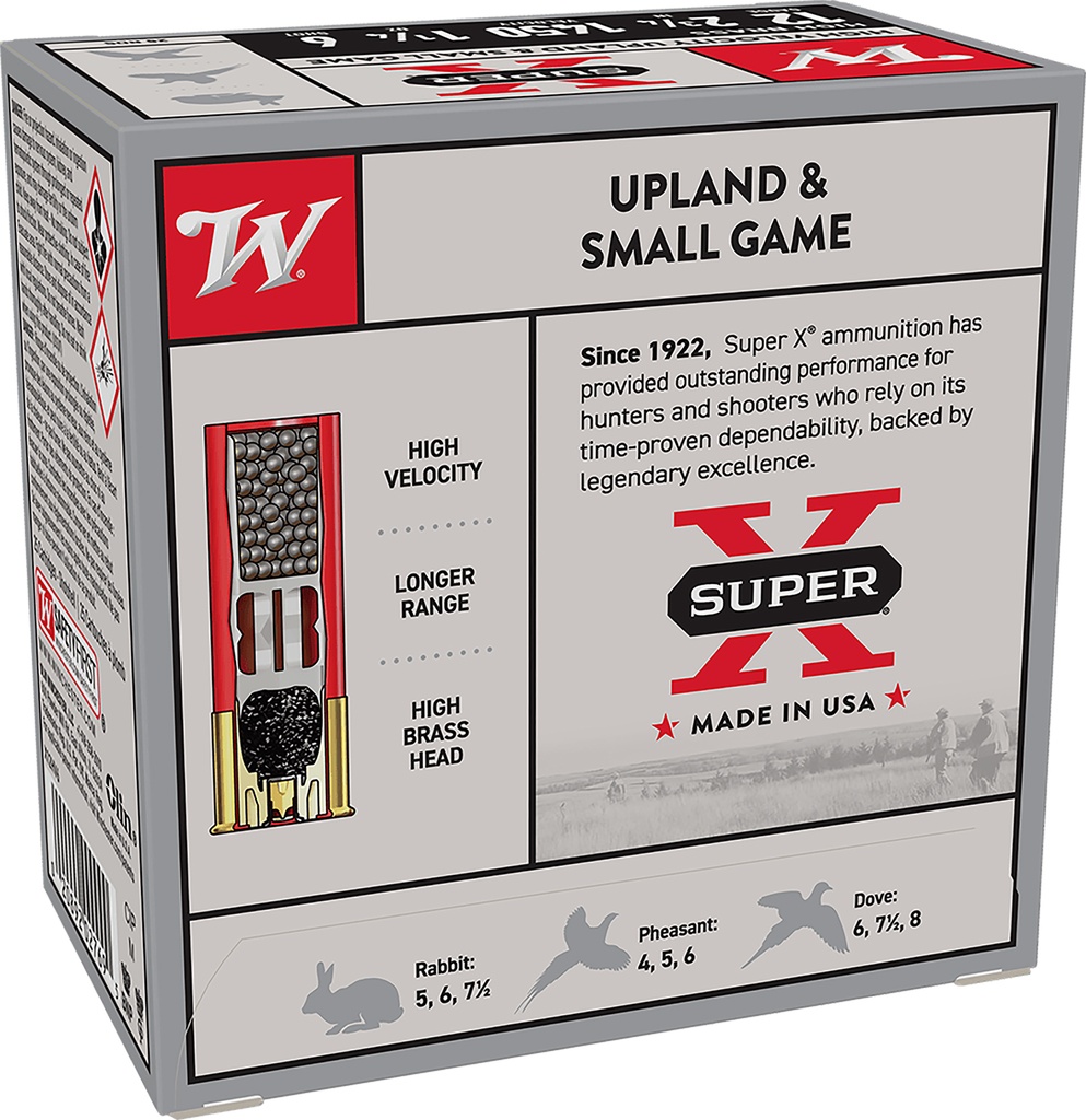 Winchester Ammo X12HV6 Super X High Velocity 12Gauge 2.75" 1 1/4oz 6Shot 25 Per Box/10 Case 2