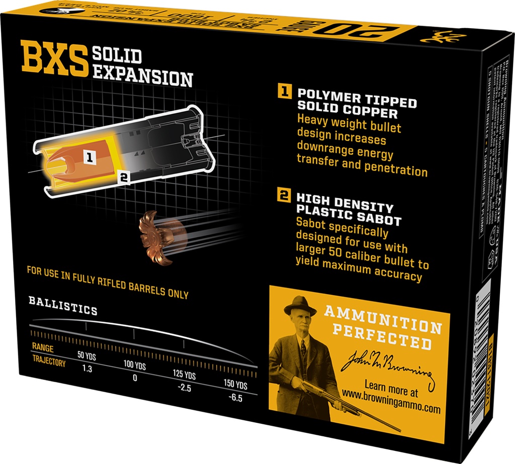 Browning Ammo B193112021 BXS  20Gauge 2.75" 3/4oz Sabot Slug Shot 5 Per Box/20 Case 2