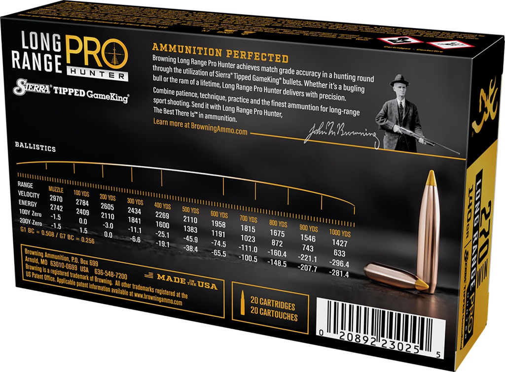 Browning Ammo B192502702 Long Range Pro  270Win 140gr 20 Per Box/10 Case 2