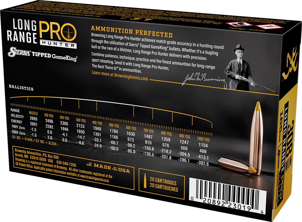 Browning Ammo B192503082 Long Range Pro  308Win 165gr 20 Per Box/10 Case 2