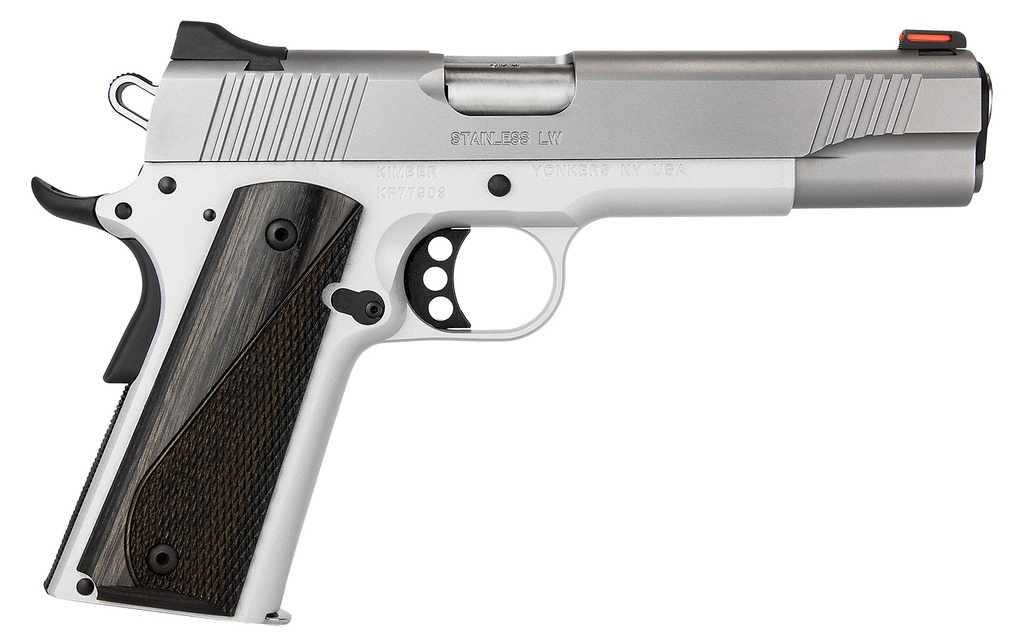 Kimber Mfg, Inc 3700593 LW Arctic 45 ACP 8+1 5" Stainless Match Grade Barrel, Silver Serrated Stainless Steel Slide, Silver Aluminum Frame w/Beavertail, Black/Gray Laminate Grip 1