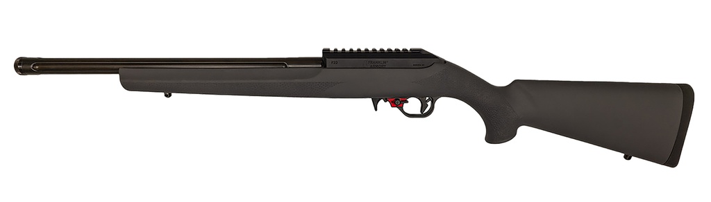 Franklin Armory 0210000GRY F22  22 LR 16" Black Heavy Fluted Threaded Barrel, Picatinny Rail Receiver, Gray Hogue OverMolded Synthetic Stock 2