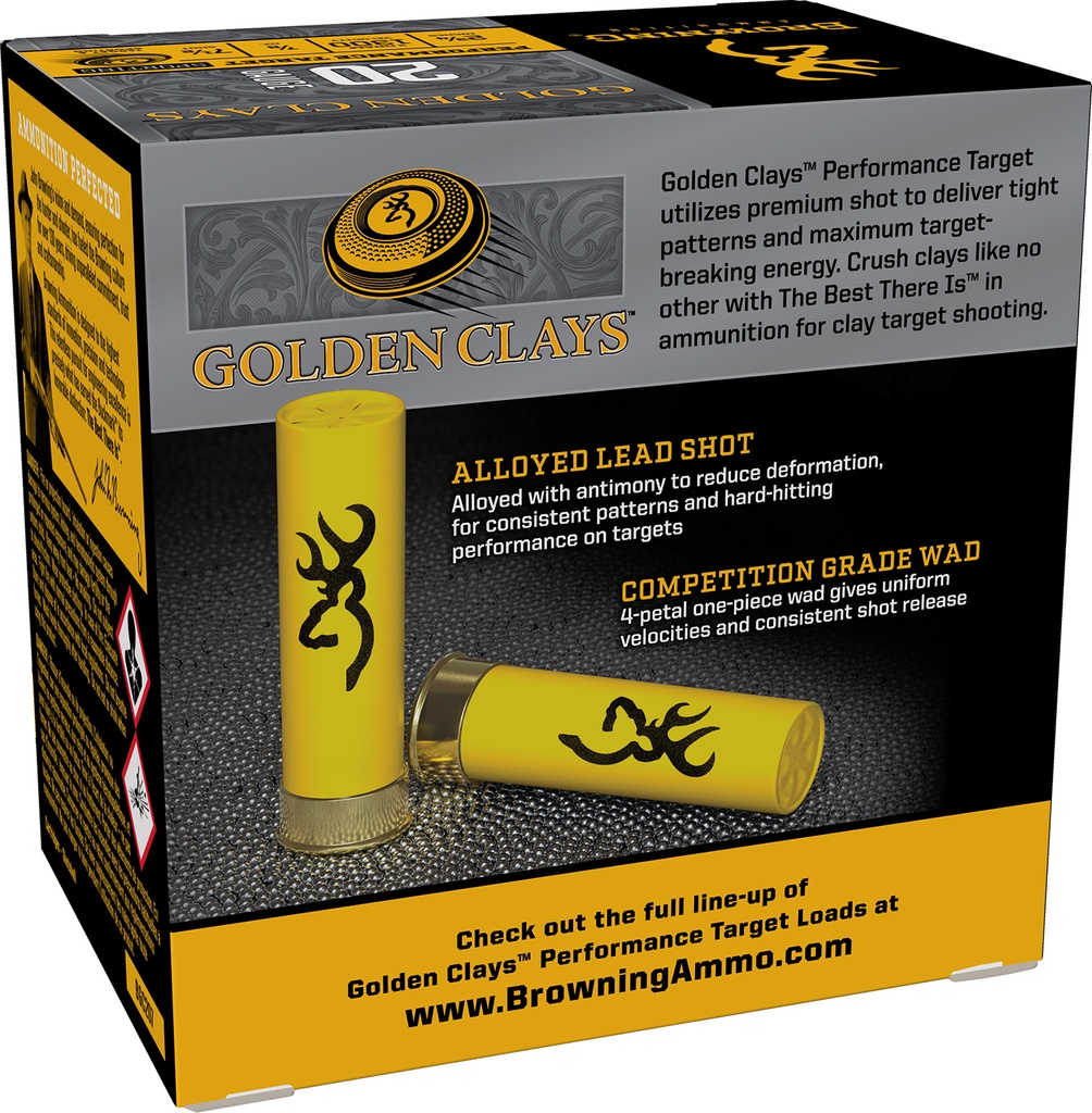 Browning Ammo BGC207 Golden Clays  20Gauge 2.75" 7/8oz 7.5Shot 25 Per Box/10 Case 2