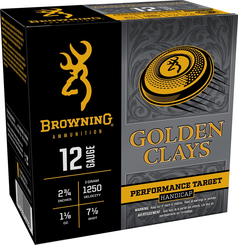 Browning Ammo BGC12HA7 Golden Clays  12Gauge 2.75" 1 1/8oz 7.5Shot 25 Per Box/10 Case 1