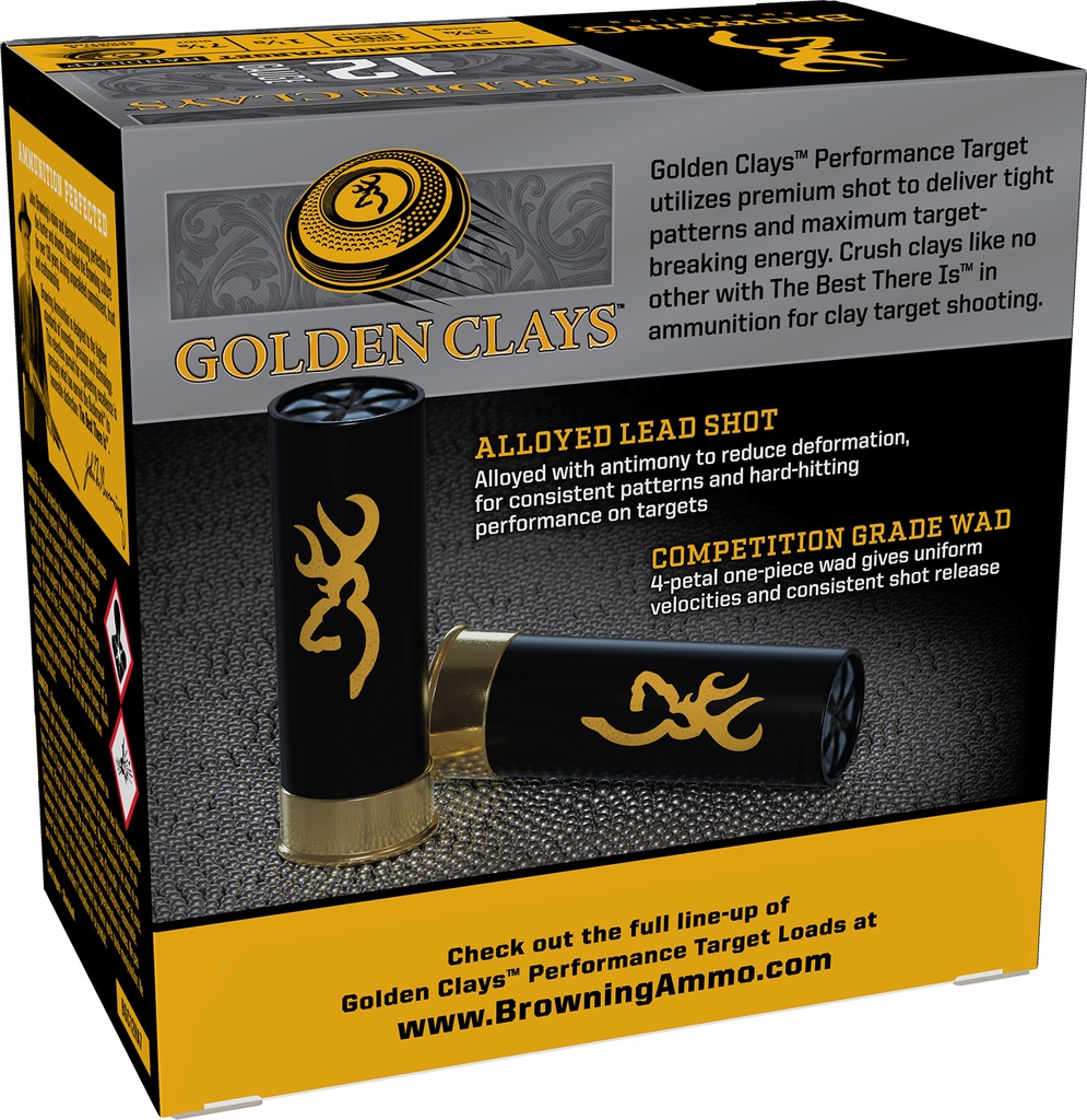 Browning Ammo BGC12HA7 Golden Clays  12Gauge 2.75" 1 1/8oz 7.5Shot 25 Per Box/10 Case 2
