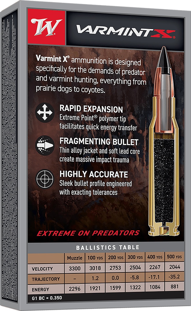 Winchester Ammo X65PXP Varmint X  6.5Creedmoor 95gr 20 Per Box/10 Case 2