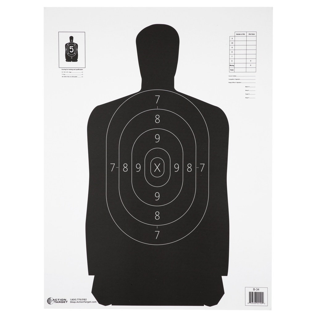 ACTION TGT B34 BLACK 100PK