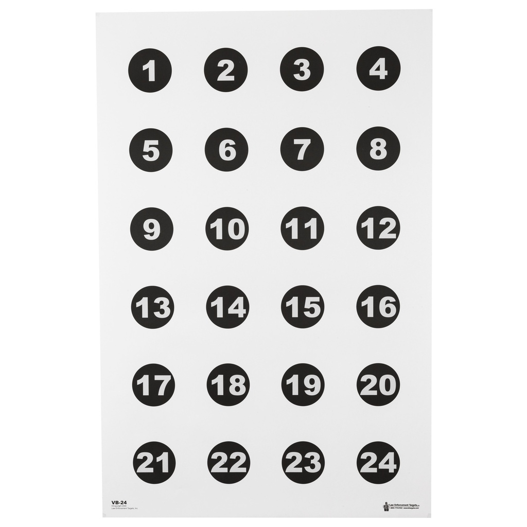 ACTION TGT 24 3" NMBR CIRCLES 100PK