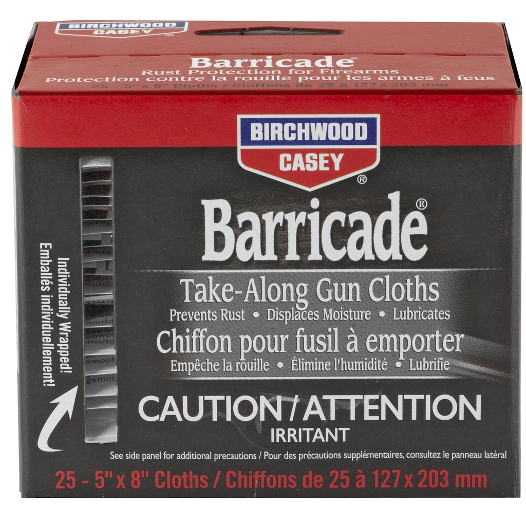 Birchwood Casey B/C BARRICADE TAKE ALONGS 25 WIPES