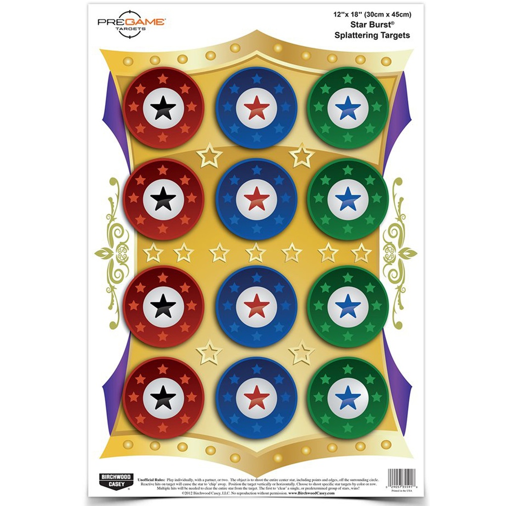 Birchwood Casey B/C PREGAME STAR BURST TGT 8-12X18