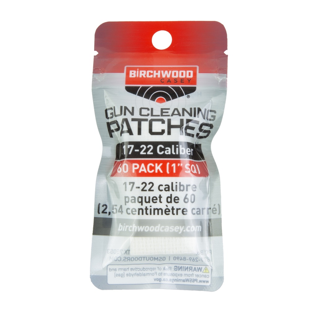 Birchwood Casey B/C PATCH 1" SQ 17-22CAL 60 PK