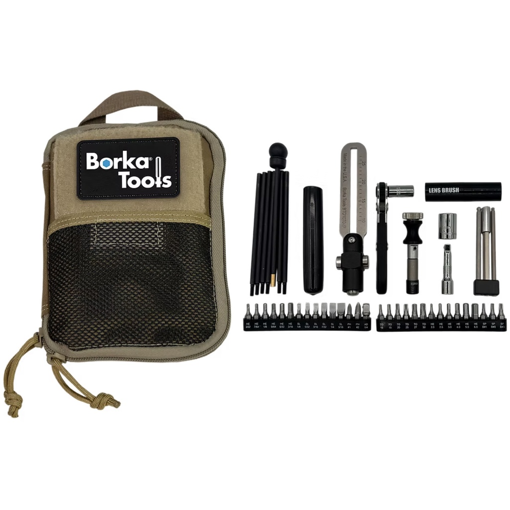 BORKA TOOLS STOCK W/ EXT BITS AND ECR