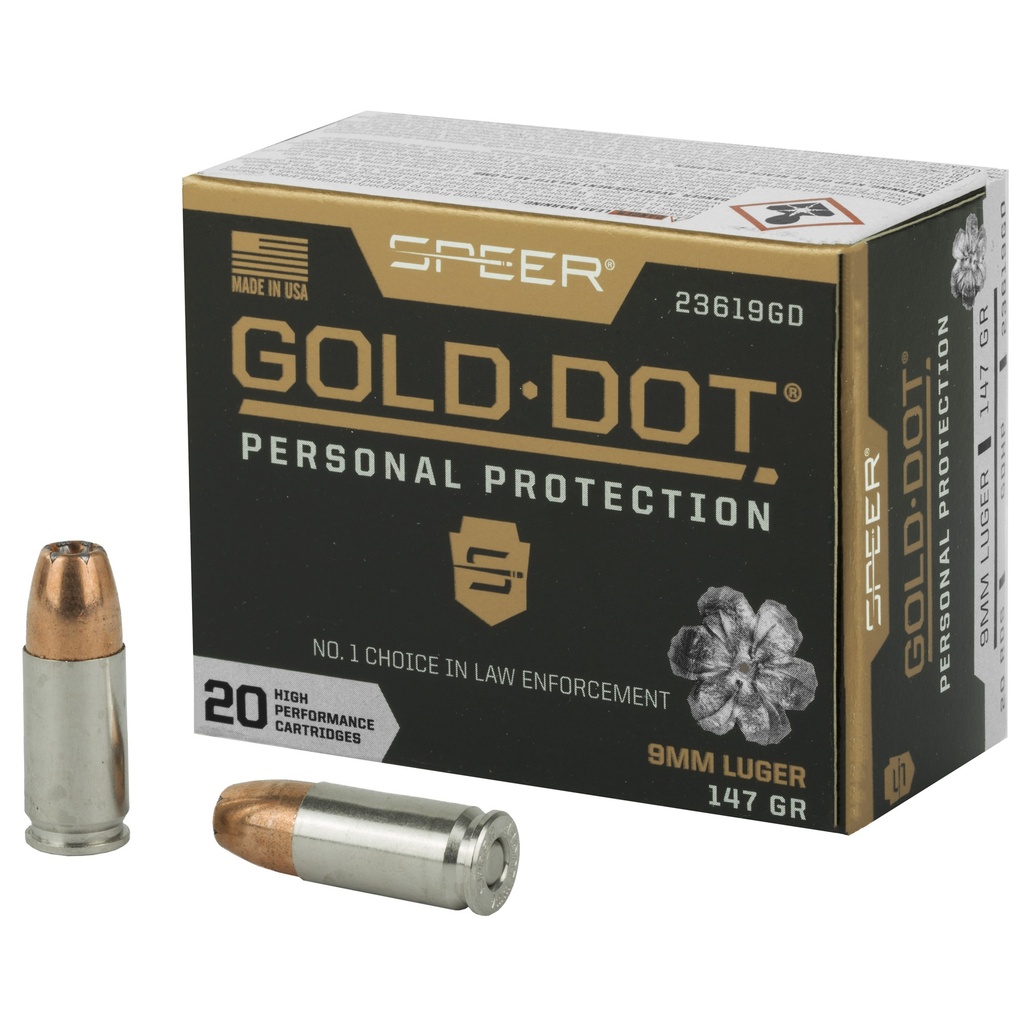 Speer Ammunition SPR GOLD DOT 9MM 147GR HP 20/200