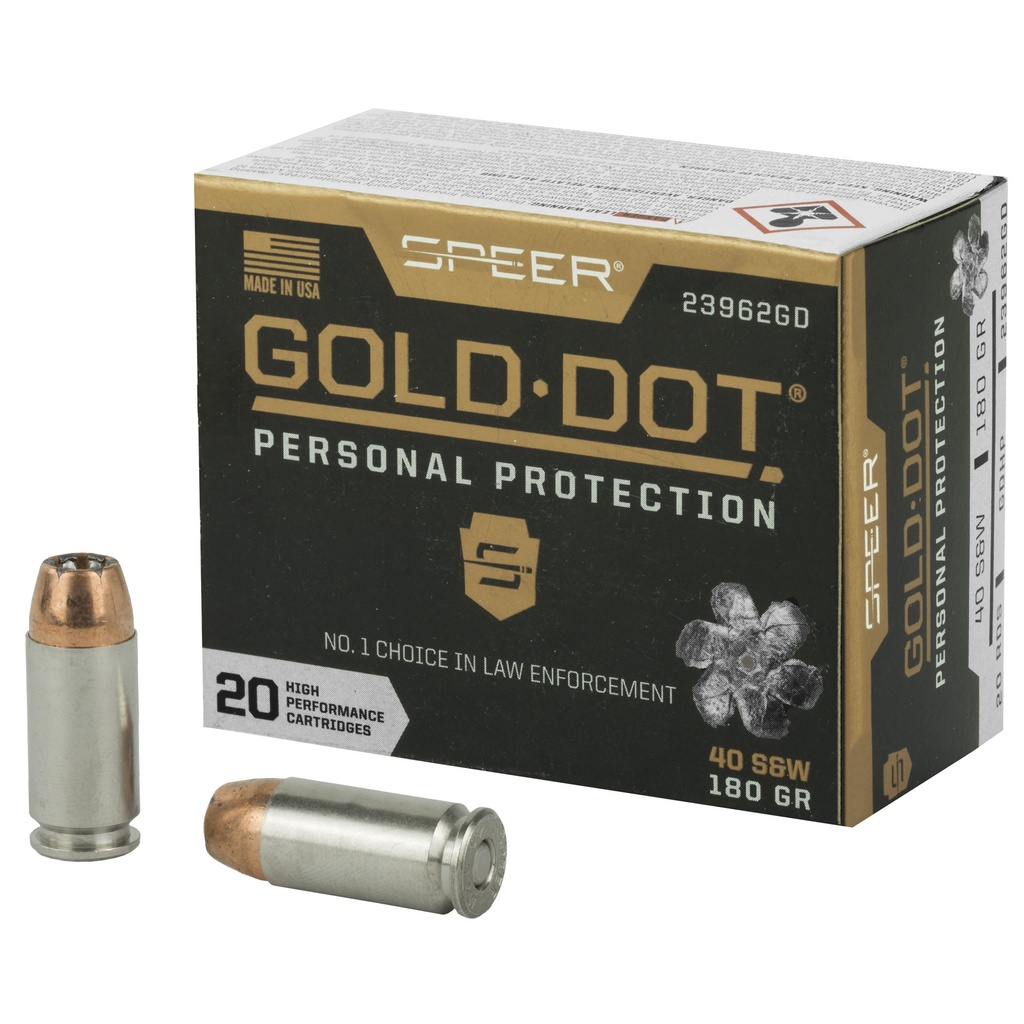 Speer Ammunition SPR GOLD DOT 40SW 180GR HP 20/200