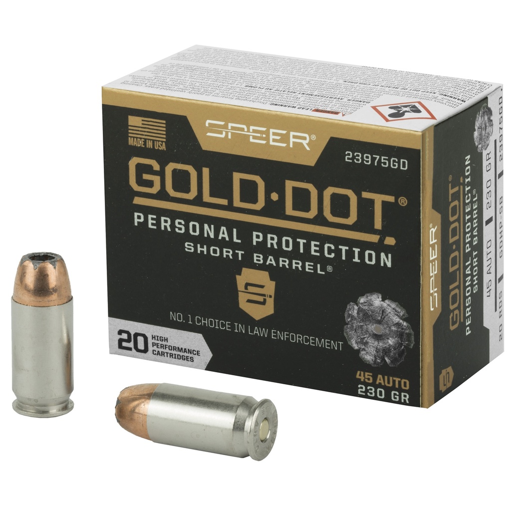 Speer Ammunition SPR GOLD DOT 45ACP 230G HP SB 20/200