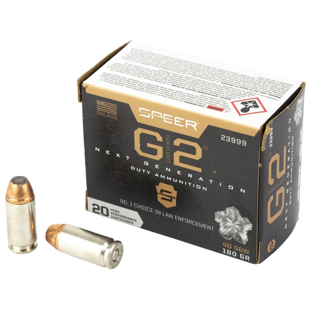 Speer Ammunition SPR GOLD DOT G2 40S&W 180GR 20/200