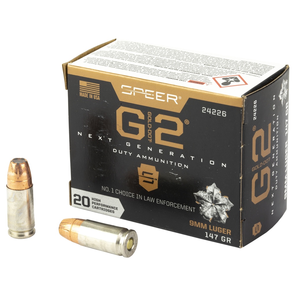 Speer Ammunition SPR GOLD DOT G2 9MM 147GR 20/200