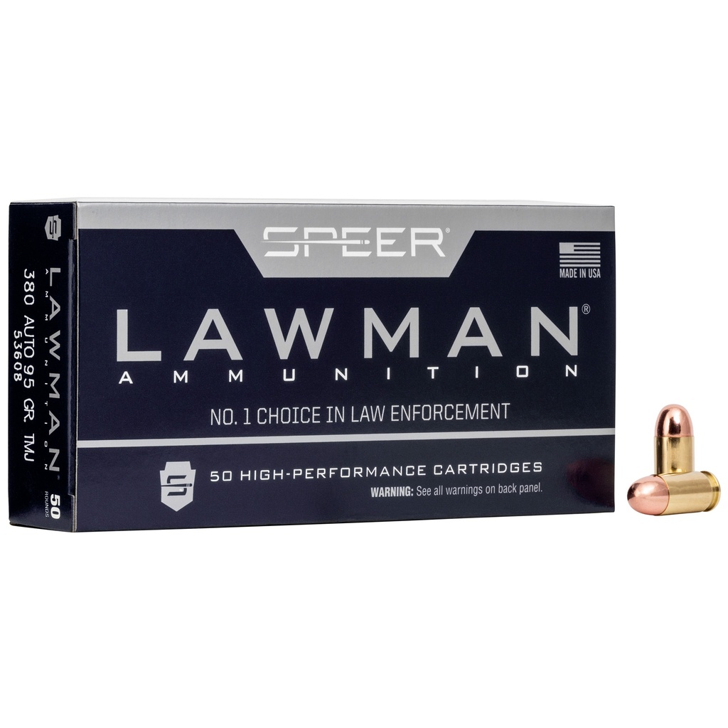 Speer Ammunition SPR LAWMAN 380ACP 95GR TMJ 50/1000