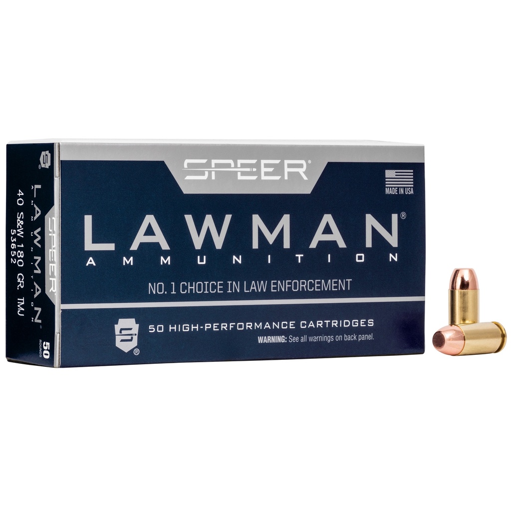Speer Ammunition SPR LAWMAN 40SW 180GR TMJ 50/1000