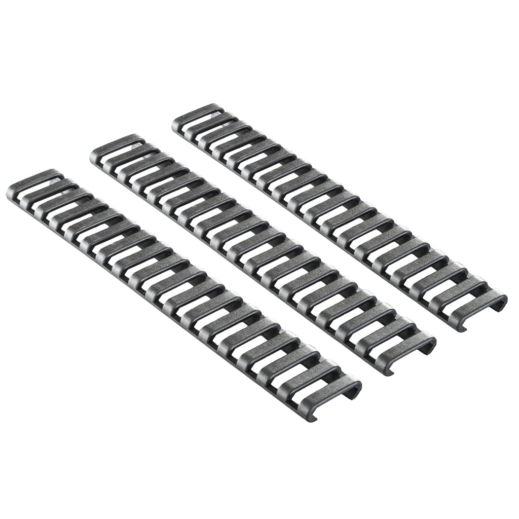 ERGO 18-SLOT LDDR RAIL COVERS 3PK BLACK