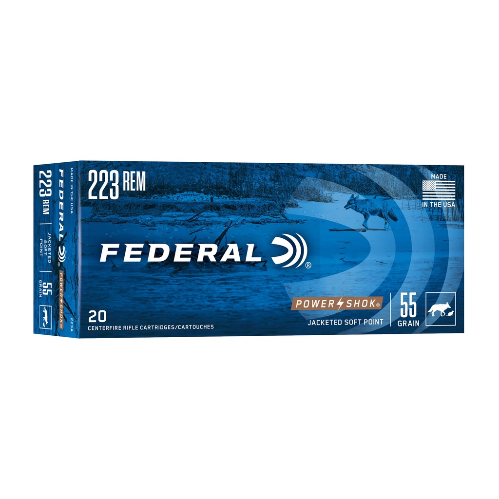 Federal FED PWRSHK 223REM 55GR SP 20/200