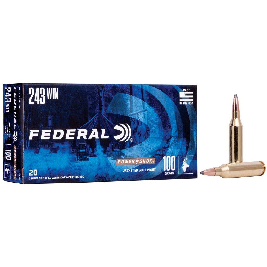 Federal FED PWRSHK 243WIN 100GR SP 20/200