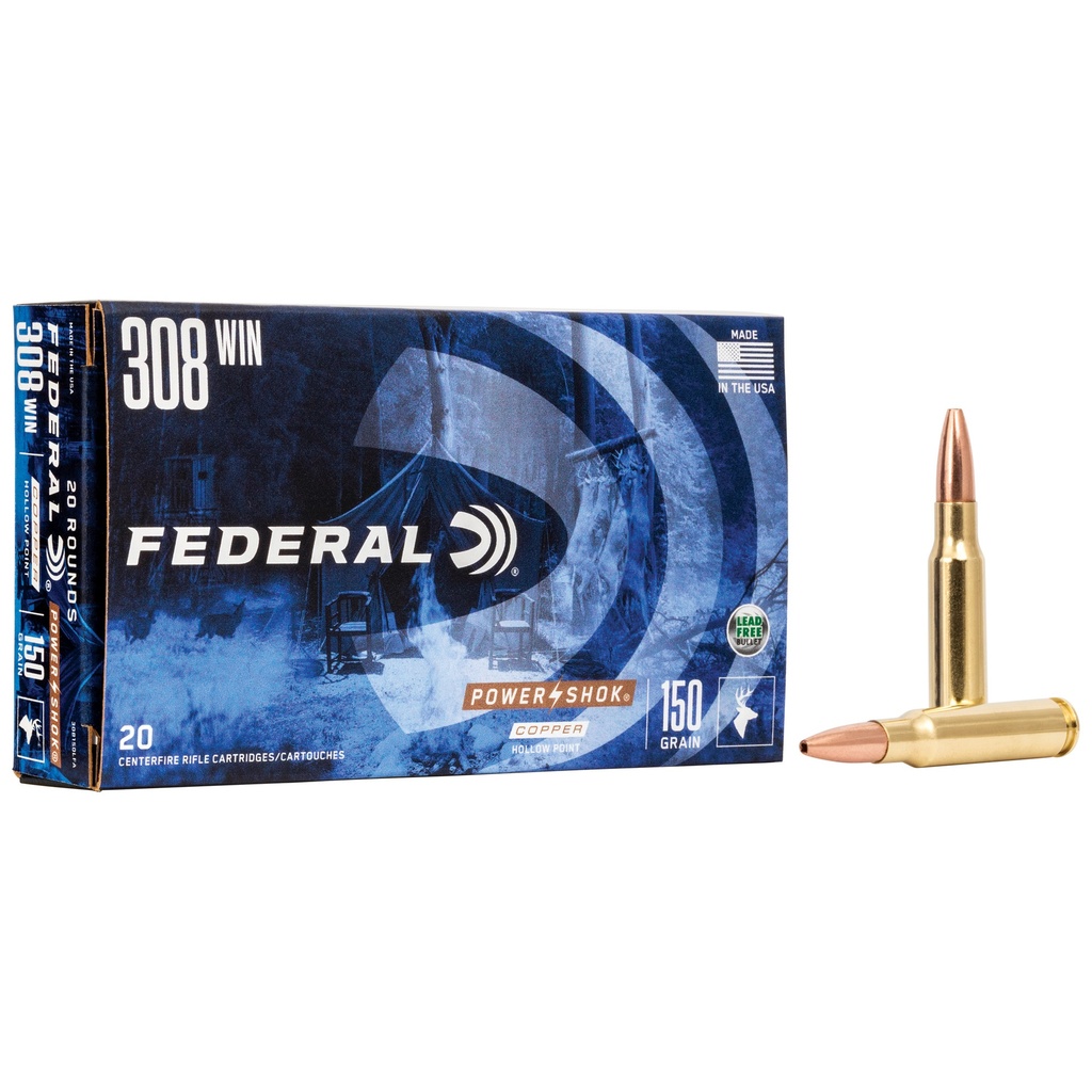 Federal FED PWRSHK 308WIN 150GR COPPER 20/200