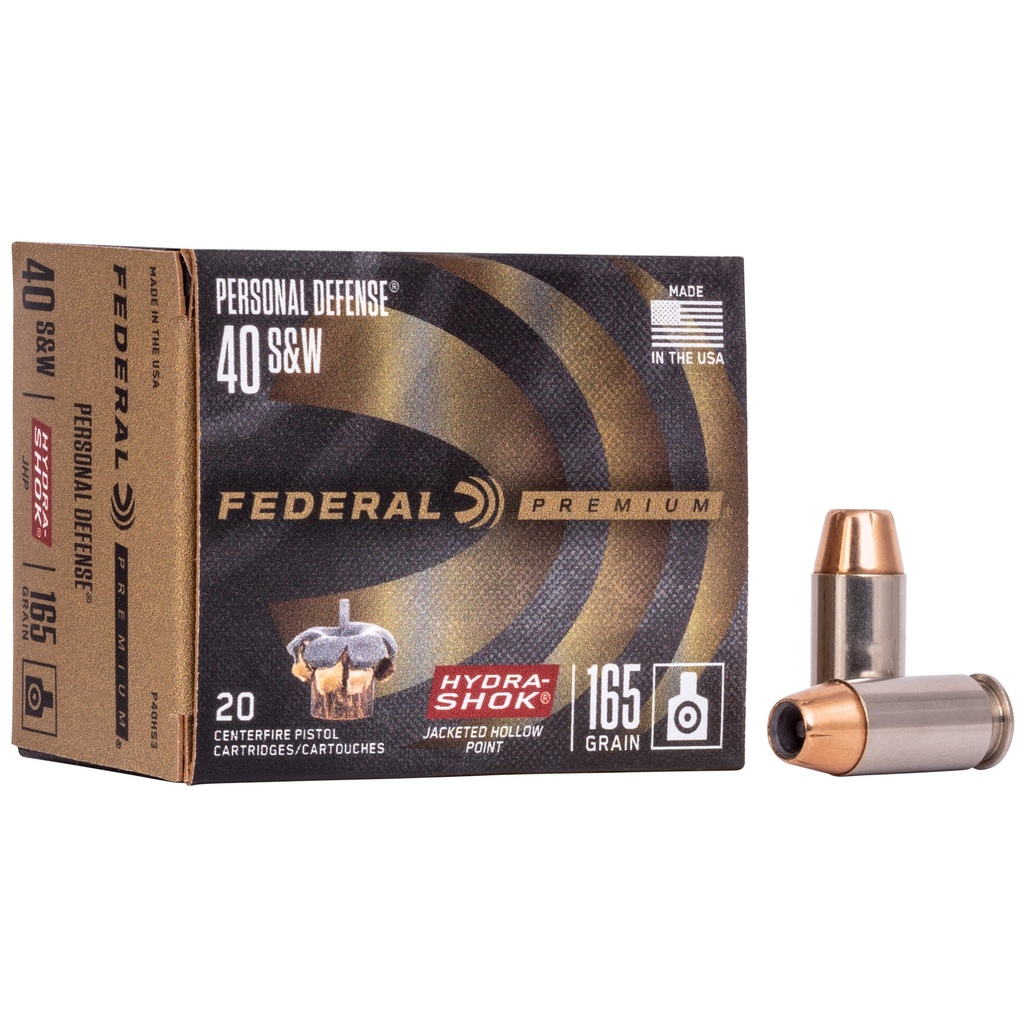 Federal FED HYDRA-SHOK 40S&W 165GR 20/500