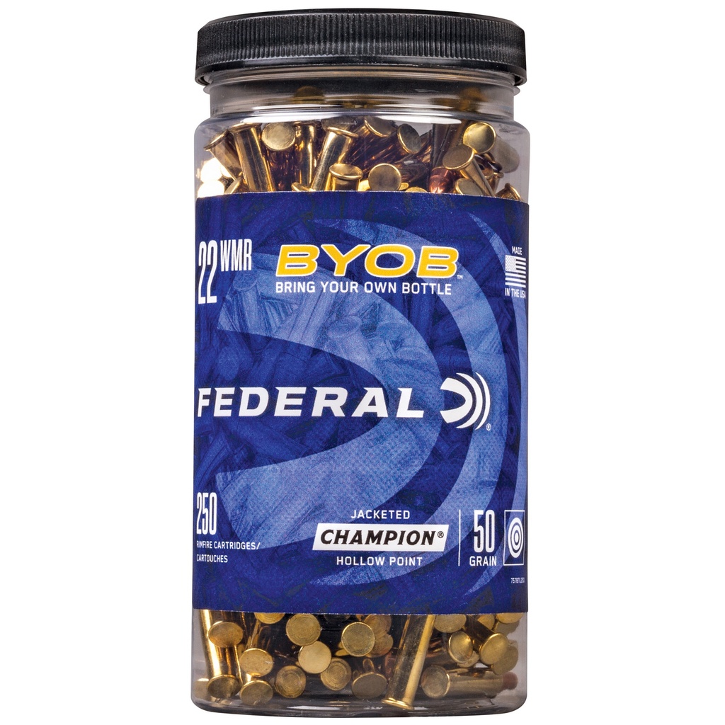 Federal FED CHAMP 22WMR 50GR JHP 250CT BYOB