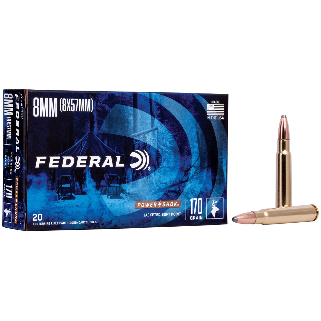 Federal FED PWRSHK 8MM MAU 170GR SP 20/200