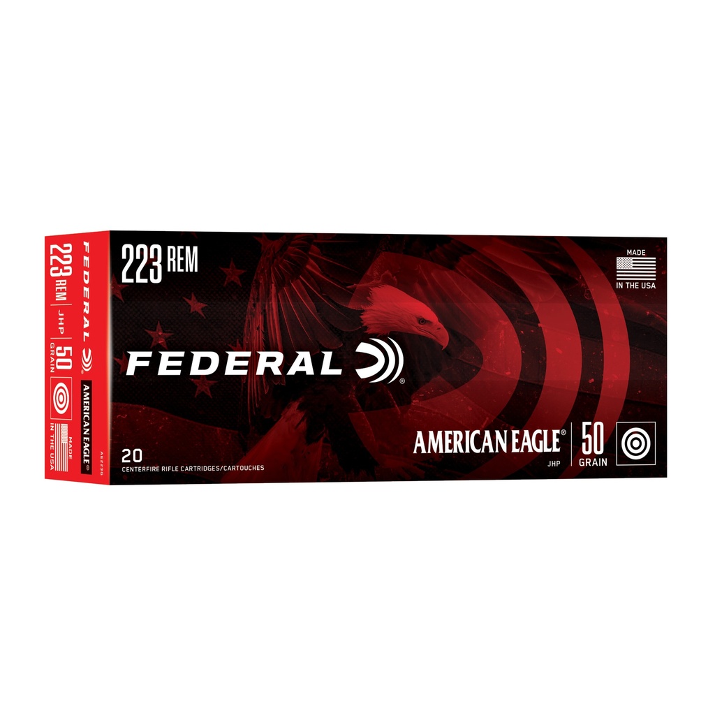 Federal FED AM EAGLE 223 REM 50GR JHP 20/500