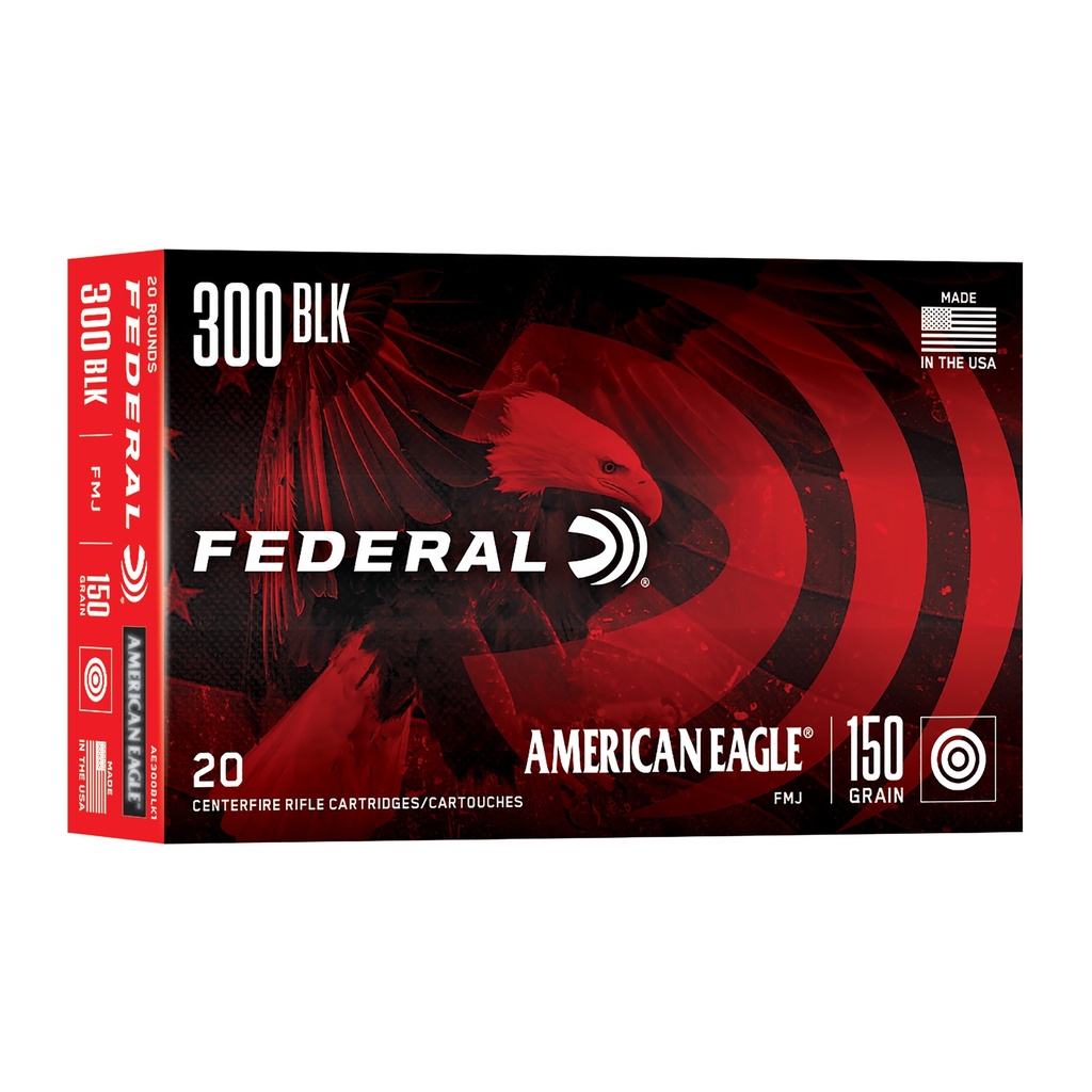 Federal FED AM EAGLE 300BLK 150GR FMJ 20/500