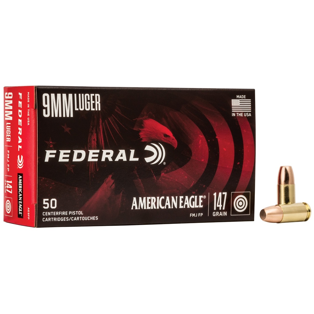 Federal FED AM EAGLE 9MM 147GR FMJ 50/1000