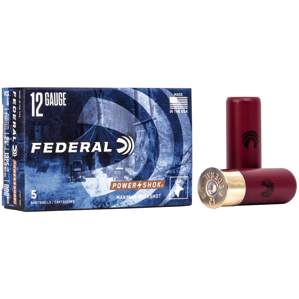 Federal FED PWRSHK 12GA 2.75 8P 000BCK 5/250