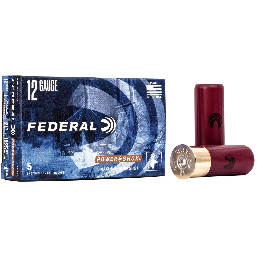Federal FED PWRSHK 12GA 2.75 MX #4 BCK 5/250