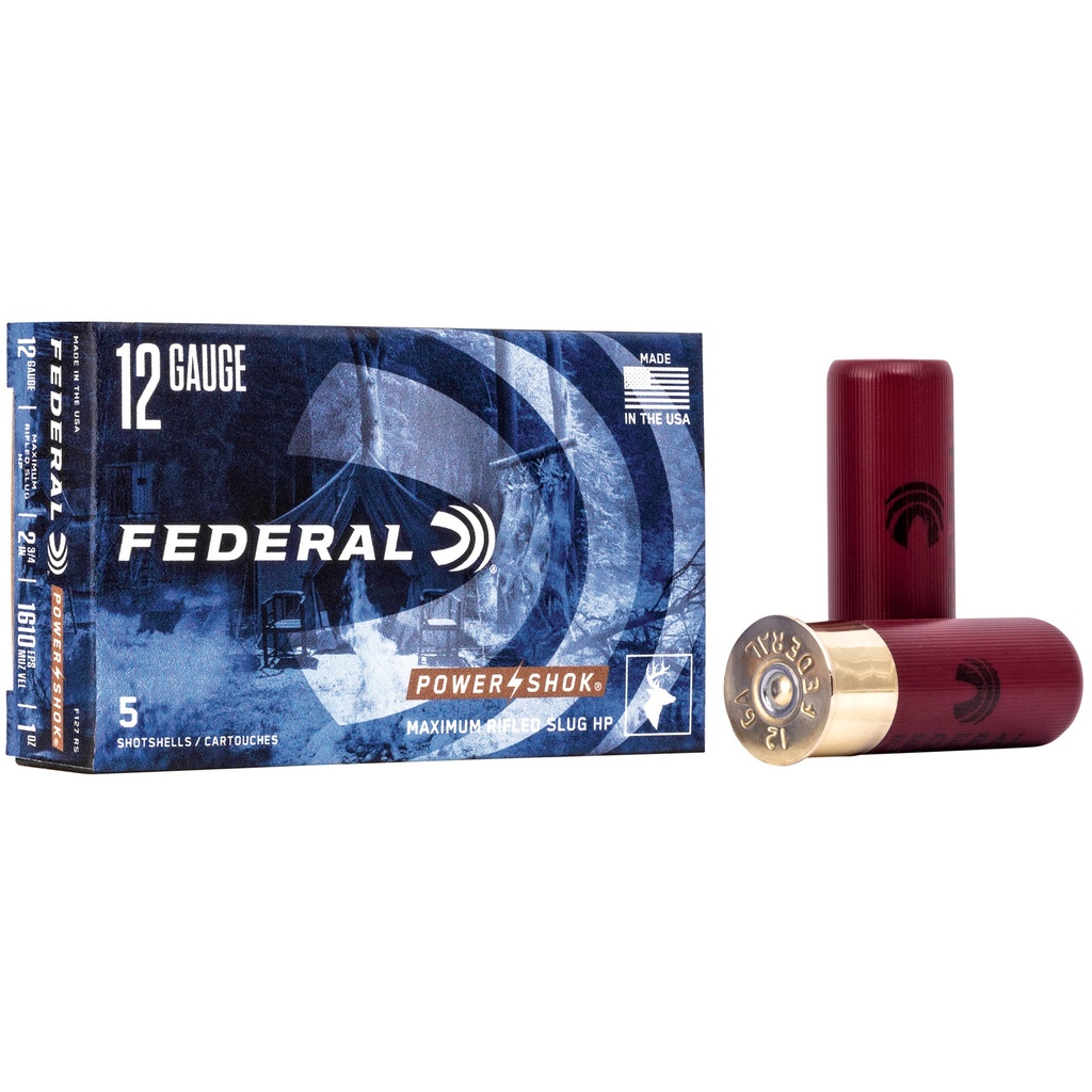 Federal FED PWRSHK 12GA 2.75 RFL SLUG 5/250