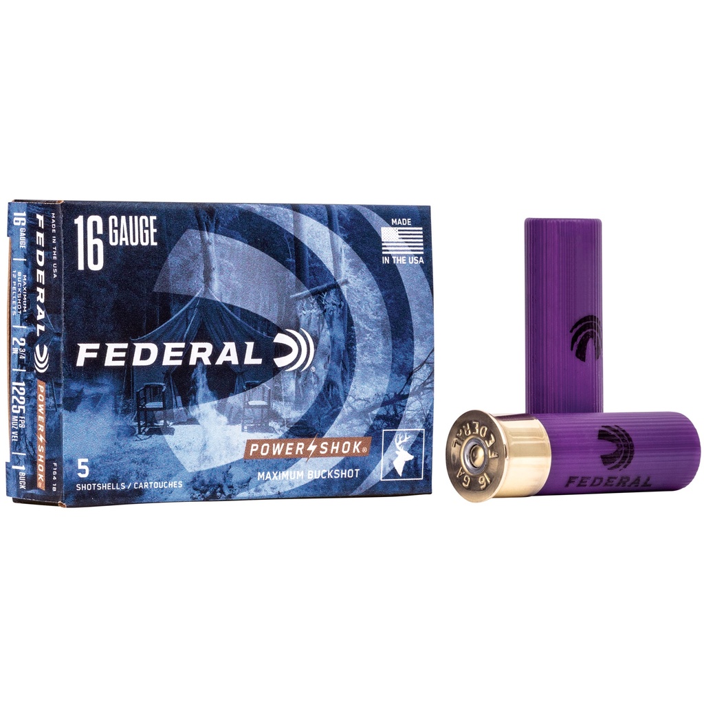Federal FED PWRSHK 16GA 2.75 MX #1 BCK 5/250