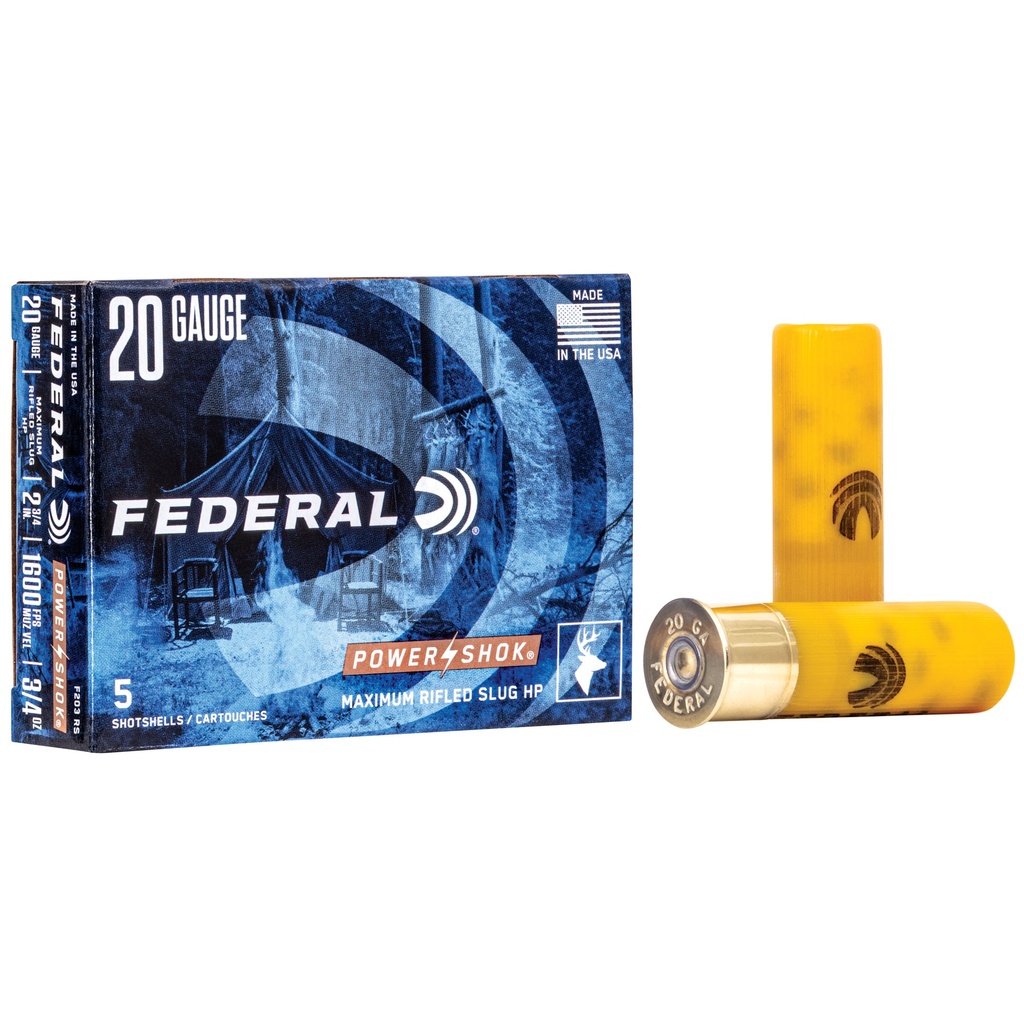 Federal FED PWRSHK 20GA 2.75 MX RFL SL 5/250