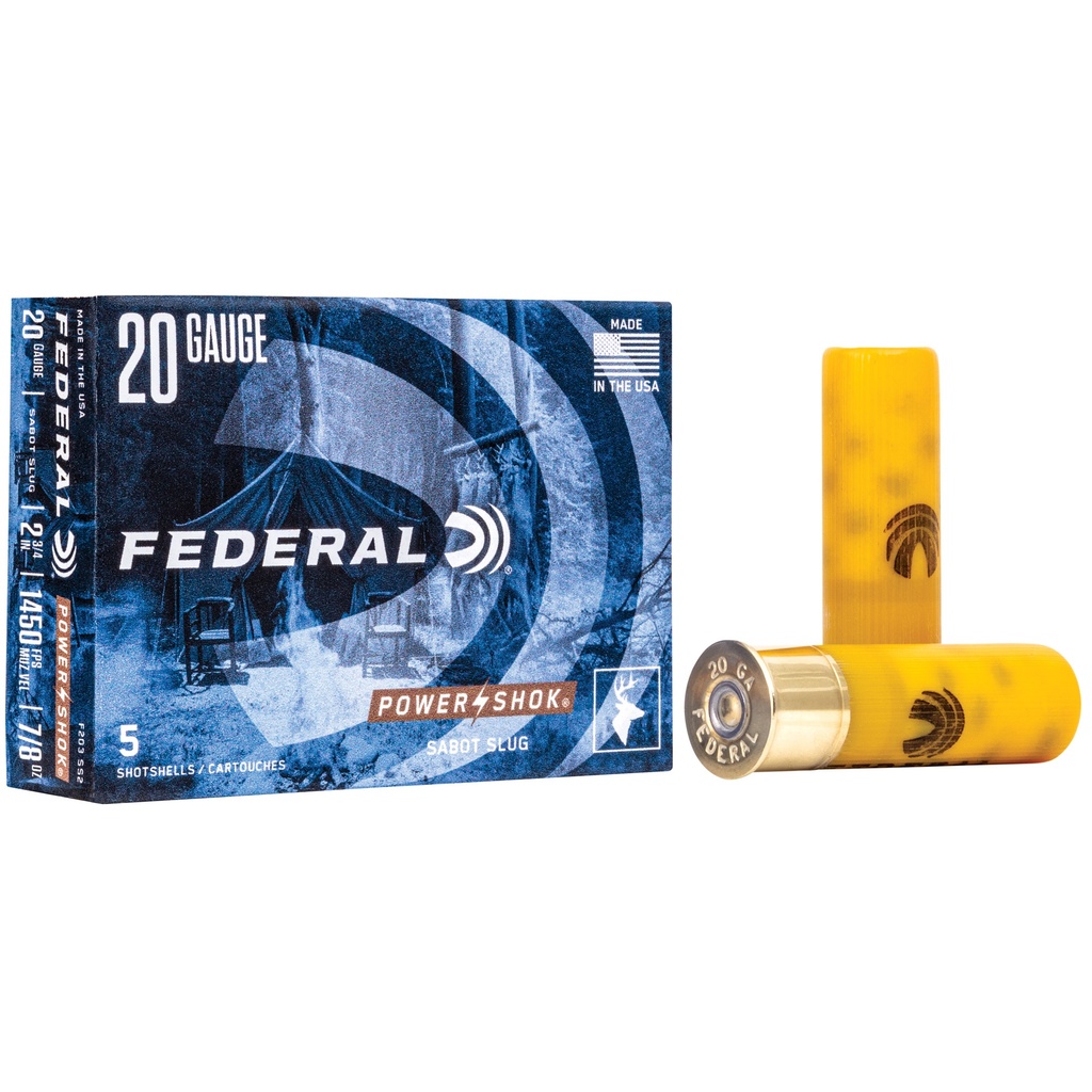 Federal FED PWRSHK 20GA 2.75 7/8OZ SLG 5/250