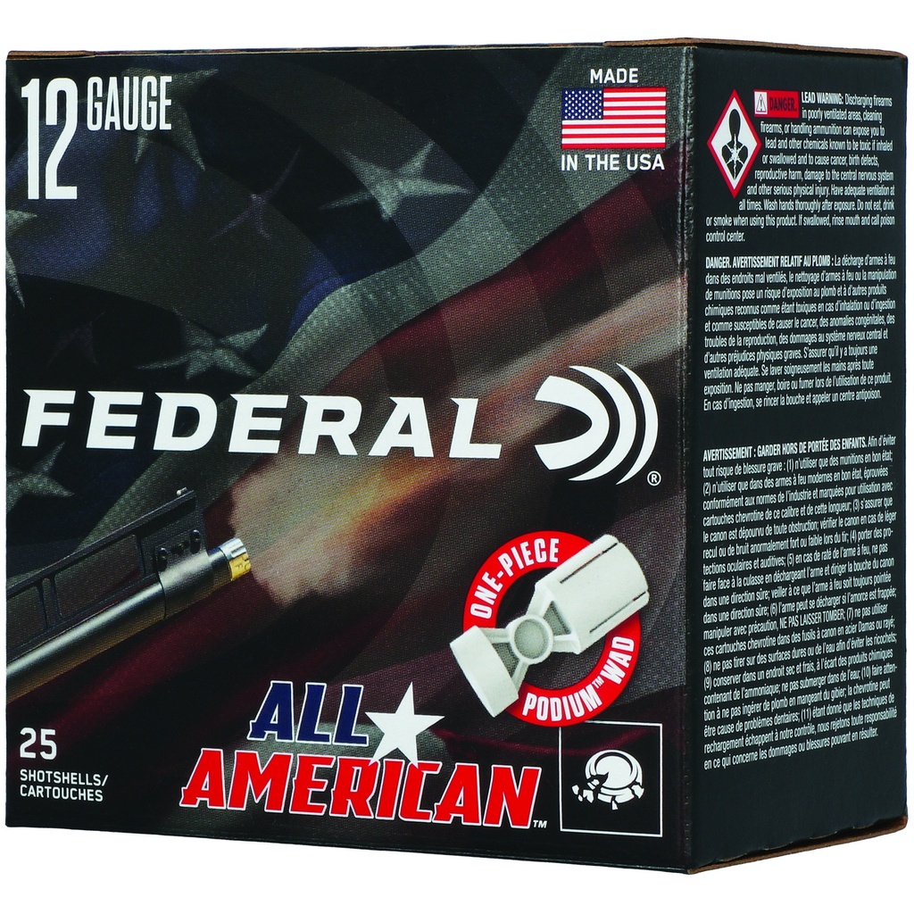 Federal FED ALL AMER 12GA 2.75" 1 1/8OZ #7.5