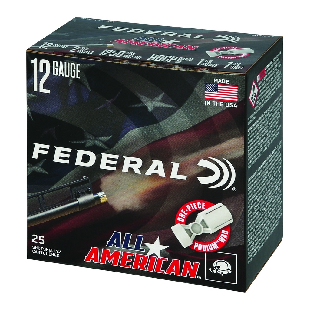 Federal FED ALL AMER 12GA 2.75" 1 1/8OZ #7.5