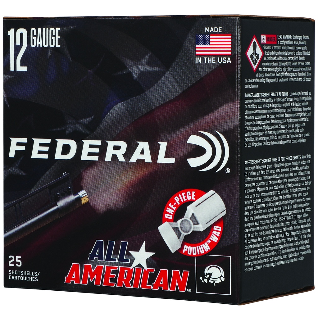 Federal FED ALL AMERICAN 12GA 2.75" 1OZ #7.5