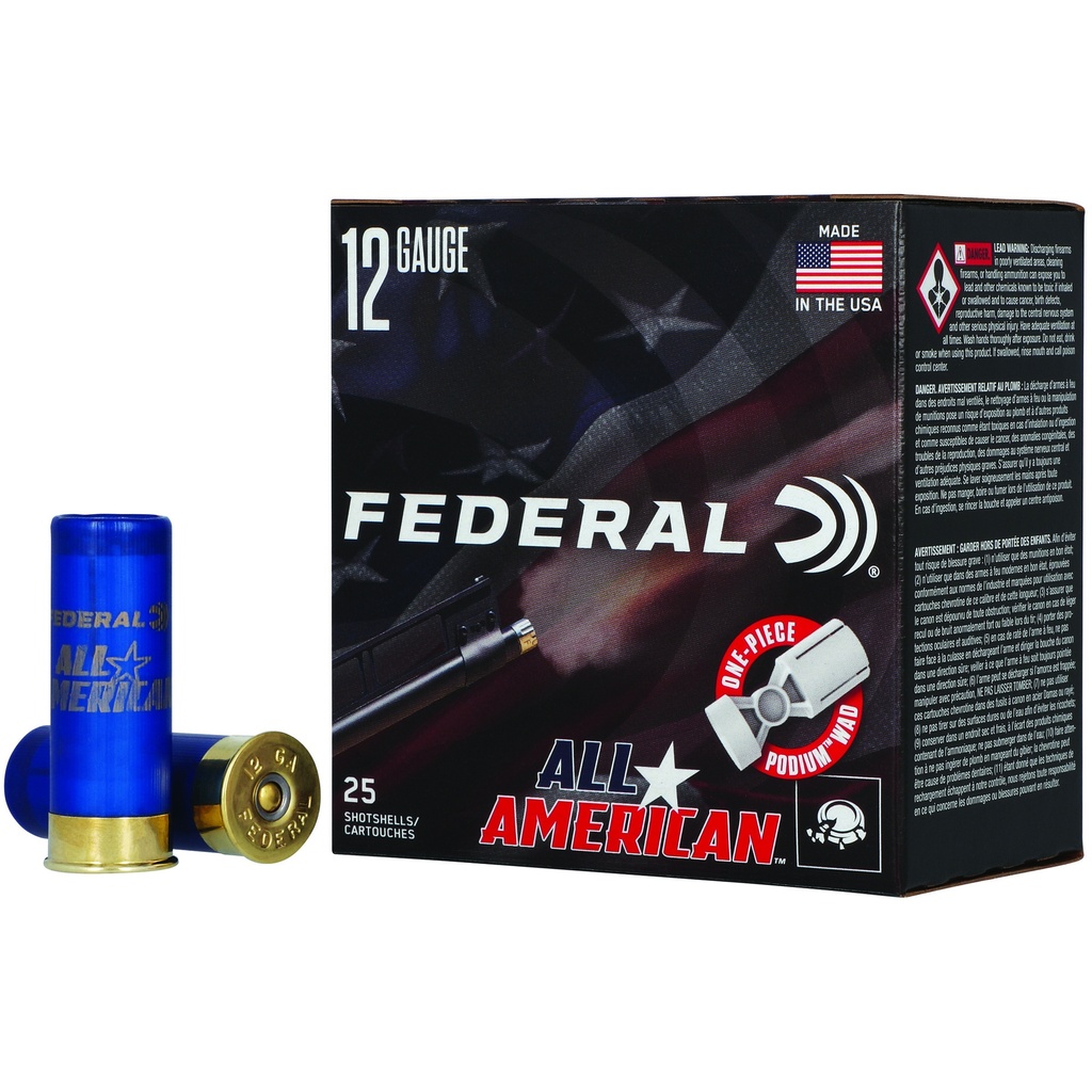 Federal FED ALL AMERICAN 12GA 2.75" 1OZ #8