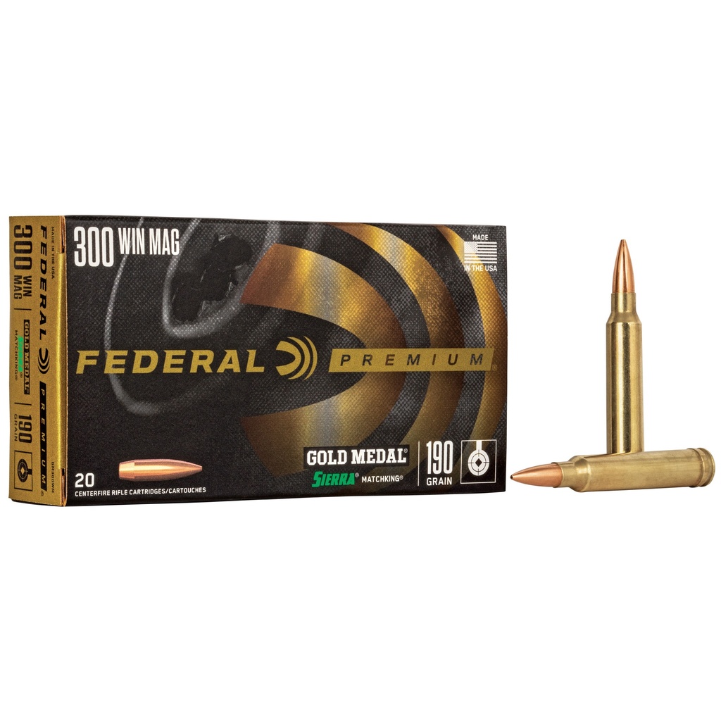 Federal FED GOLD MDL 300WN 190GR BTHP 20/200