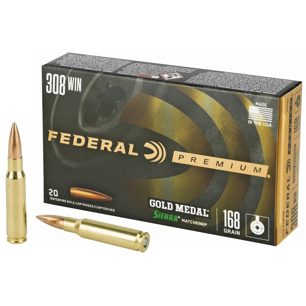 Federal FED GOLD MDL 308WN 168GR BTHP 20/200